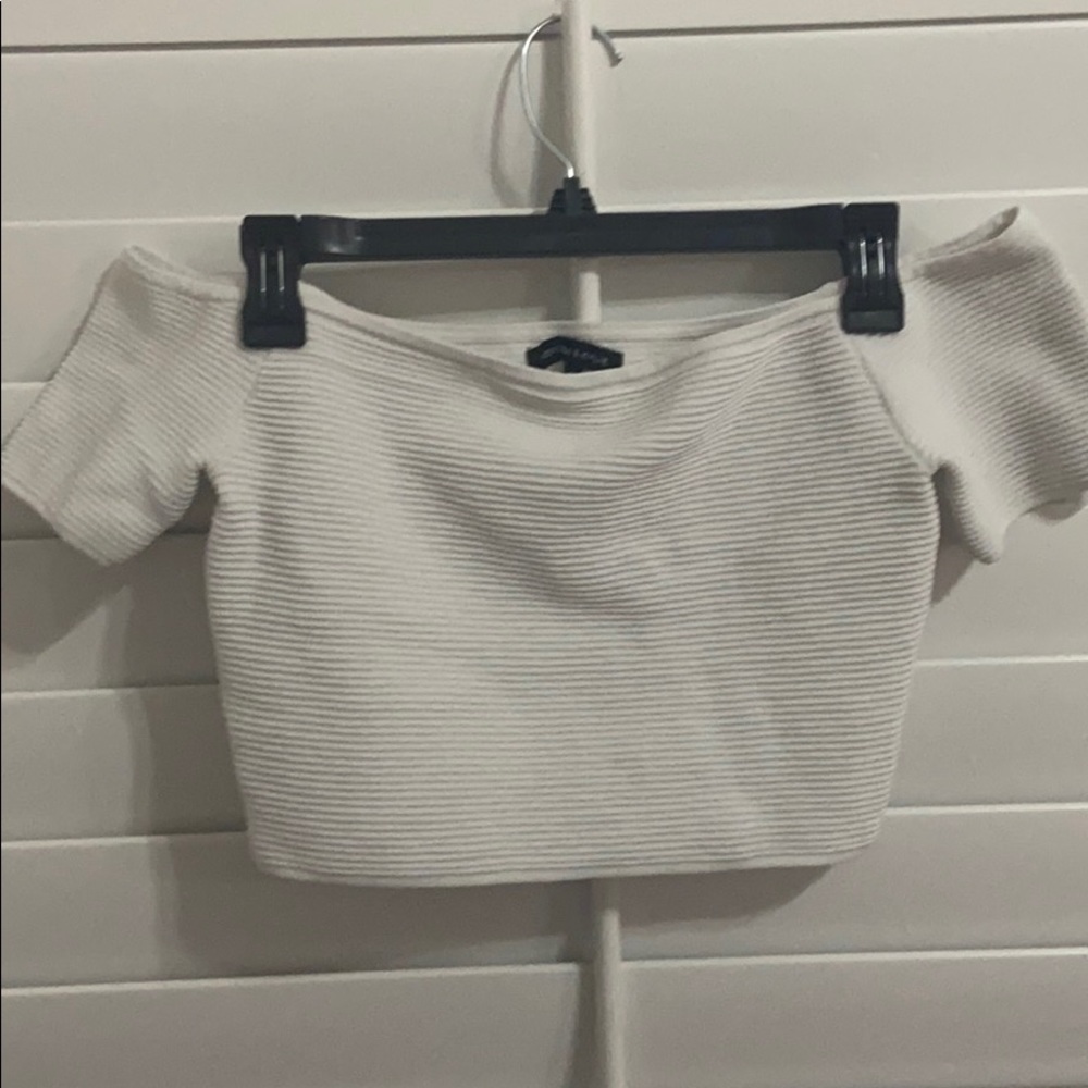 White off the shoulder Kendall and Kylie top